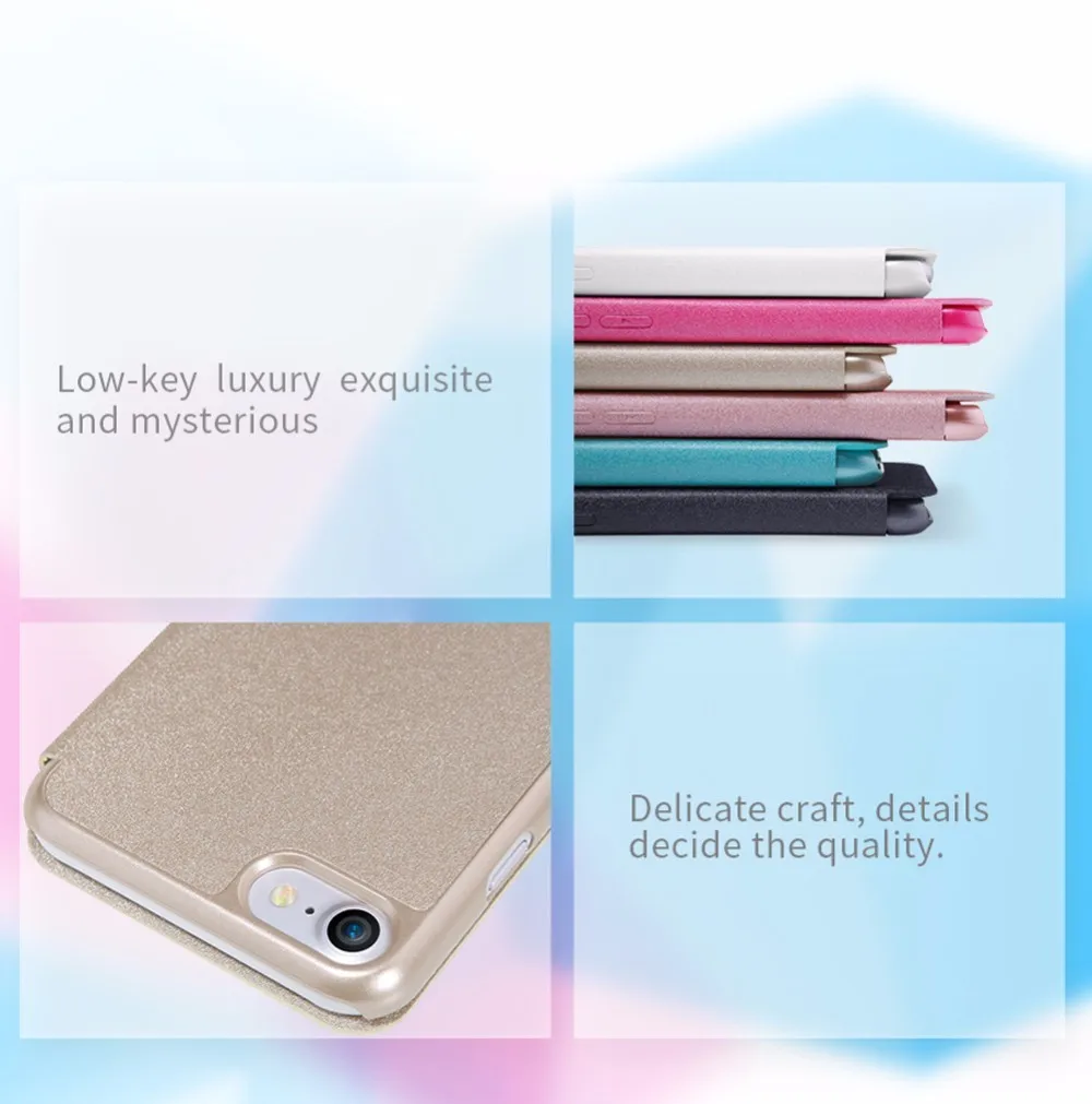 Nilkin для iphone 7 чехол NILLKIN Sparkle из искусственной кожи откидная крышка пластиковая задняя Сумка для телефона для Apple iphone 7 4,7 дюймов+ розничная коробка