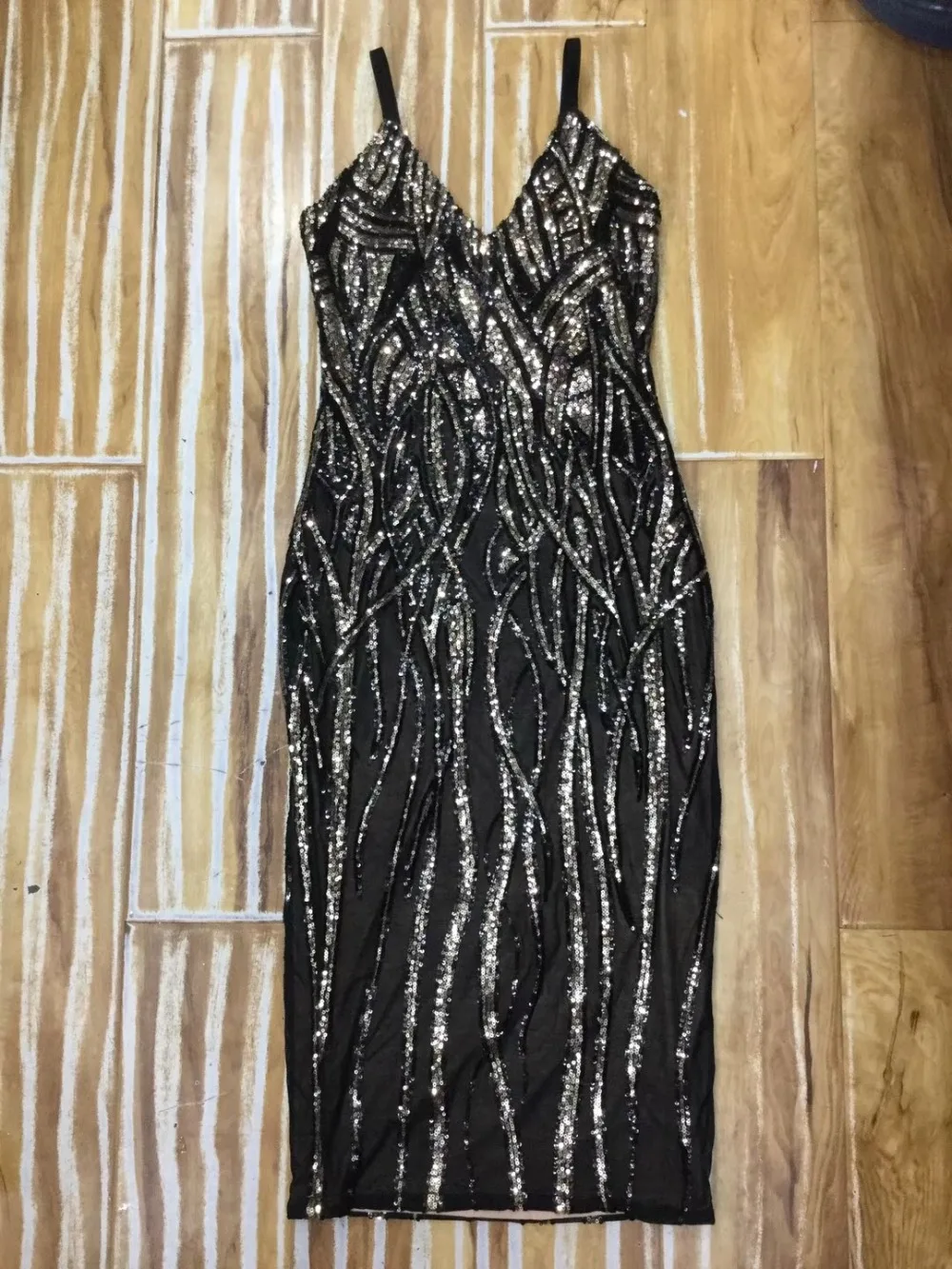 Женское Сетчатое облегающее платье эластичное трикотажное с V-образным вырезом и