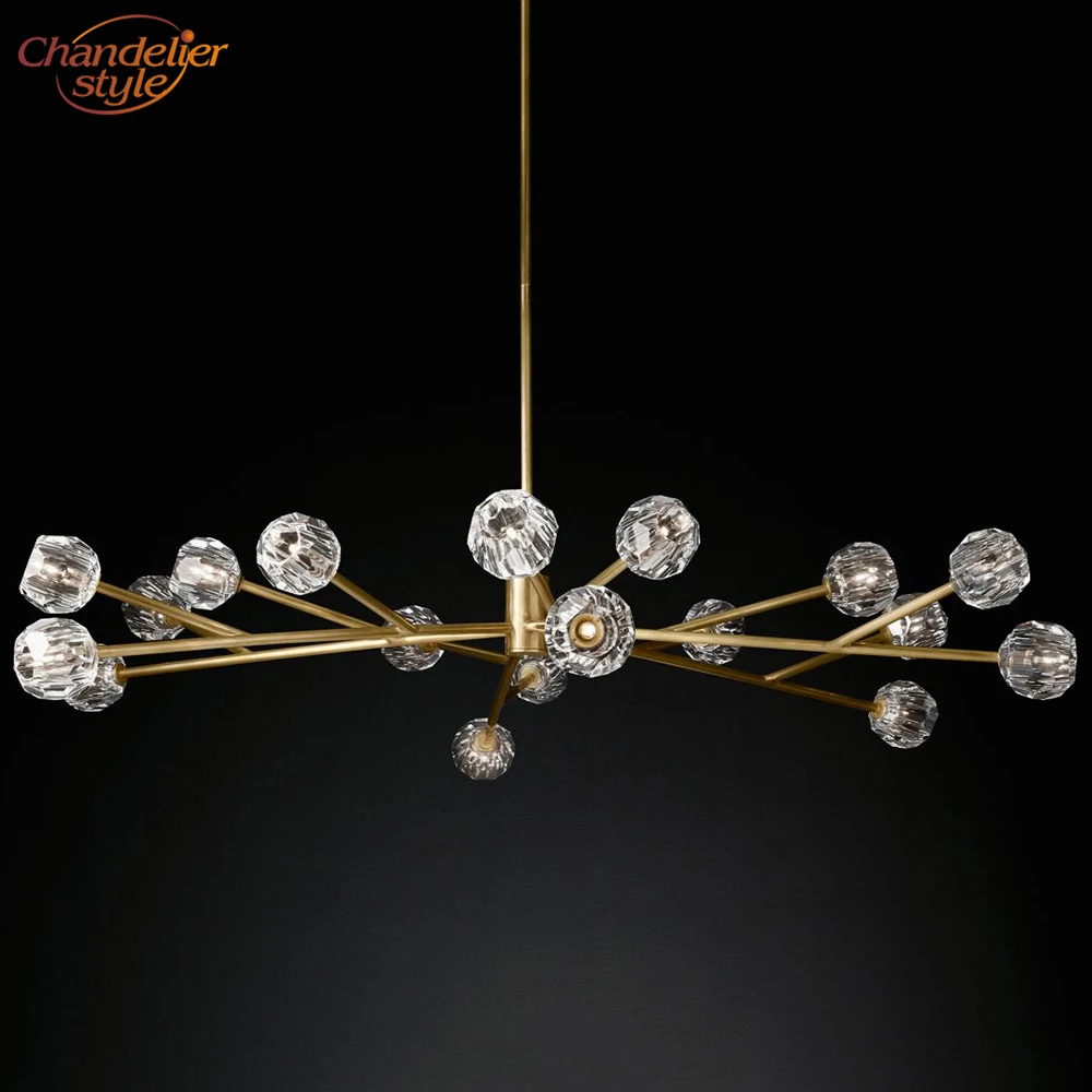 Круглая Люстра Boule De Cristal светильник ing 72 '' Современная винтажная хрустальная