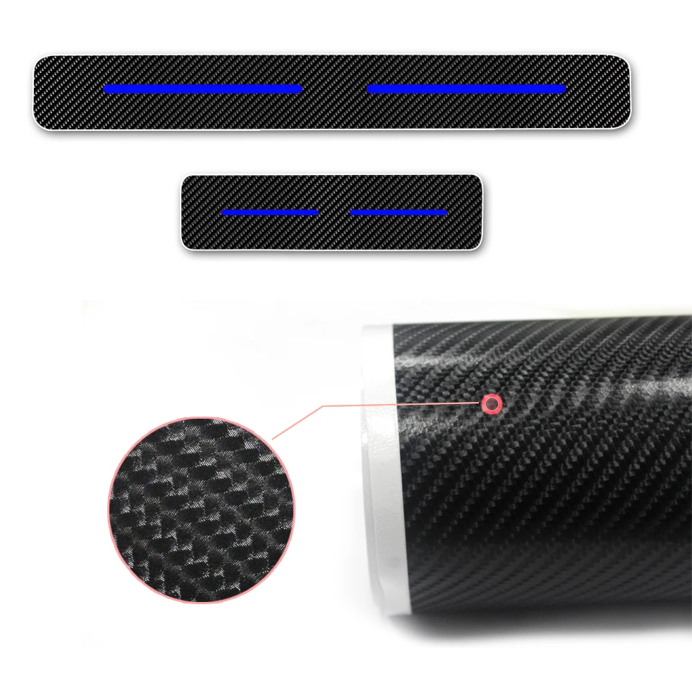 

4D Carbon Fiber Sticker Car Door Sill Protector Scuff Plate For Land Rover EVOQUE Car Accessories Car-Styling 4pcs
