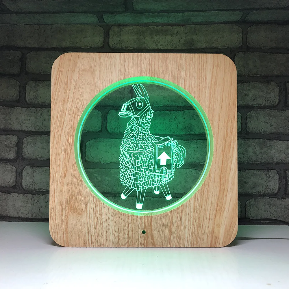 Серия игр Альпака ламы 3D светодиодный светильник USB настольная лампа ABS линия зерна лампа для декора комнаты на День святого Валентина Декор подарок
