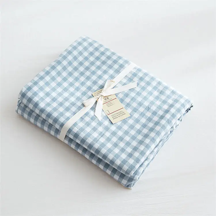 27 light blue checks Сплошной цвет темно-серый пододеяльник 1 шт. каменный Помытый хлопок пододеяльник один двойной queen King size doona крышка 200 240 см - Цвет: 27 light blue checks