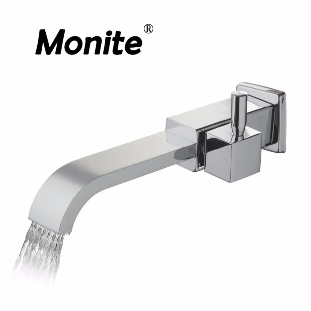 Настенный кран с водопадом Твердый латунный для ванной комнаты ванны раковины