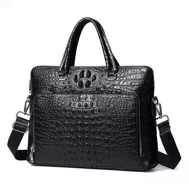New Luxury Cow Real Genuine Leather Business Men's Briefcase Male Briefcase Shoulder Bag Alligator Messenger Tote Computer Bag