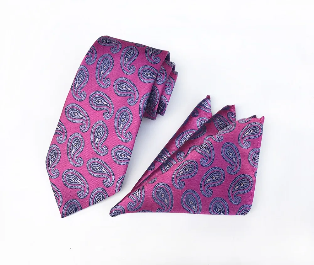Gusleson 8 см классический галстук Hanky набор для мужской, карманный, квадратный плед Пейсли Цветочные жаккардовые галстуки для мужчин галстук платок Набор