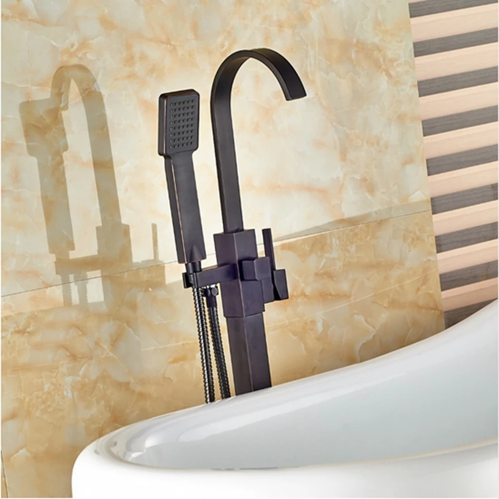 Новый масло втирают Бронзовый Ванная комната ванна кран напольный Наполнитель