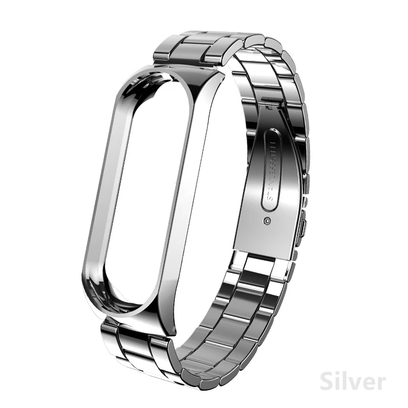 Sanzhu-Silver Mi band 4 ремешок для Xiaomi mi band 3 умный браслет металлический браслет из нержавеющей стали ремешок для Xiaomi mi band 4 mi band 3 умный Браслет - Цвет: Sanzhu-Silver