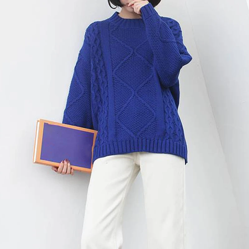 Геометрический свитер Пуловеры Для женщин с длинным рукавом Вязание Топы