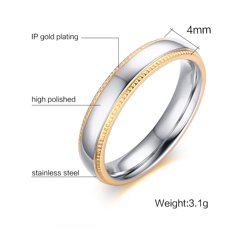 Stainless Steel Simple Ring Classic Wedding Rings for Women Jewelry USA Size 6 to 8 | Украшения и аксессуары