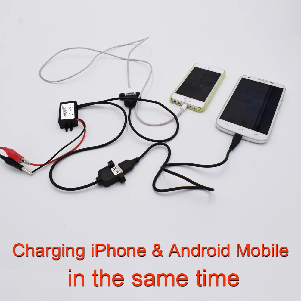 XCGaoon двойной 2 USB DC автомобильный преобразователь модуль кабель с монтажным