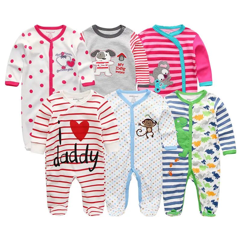 Baby Rompers6201 6 шт./лот Детский комплект одежды для девочек Одежда для новорожденных мальчиков хлопок Roupas де bebe для маленьких девочек детская одежда Active - Цвет: Baby Rompers6201