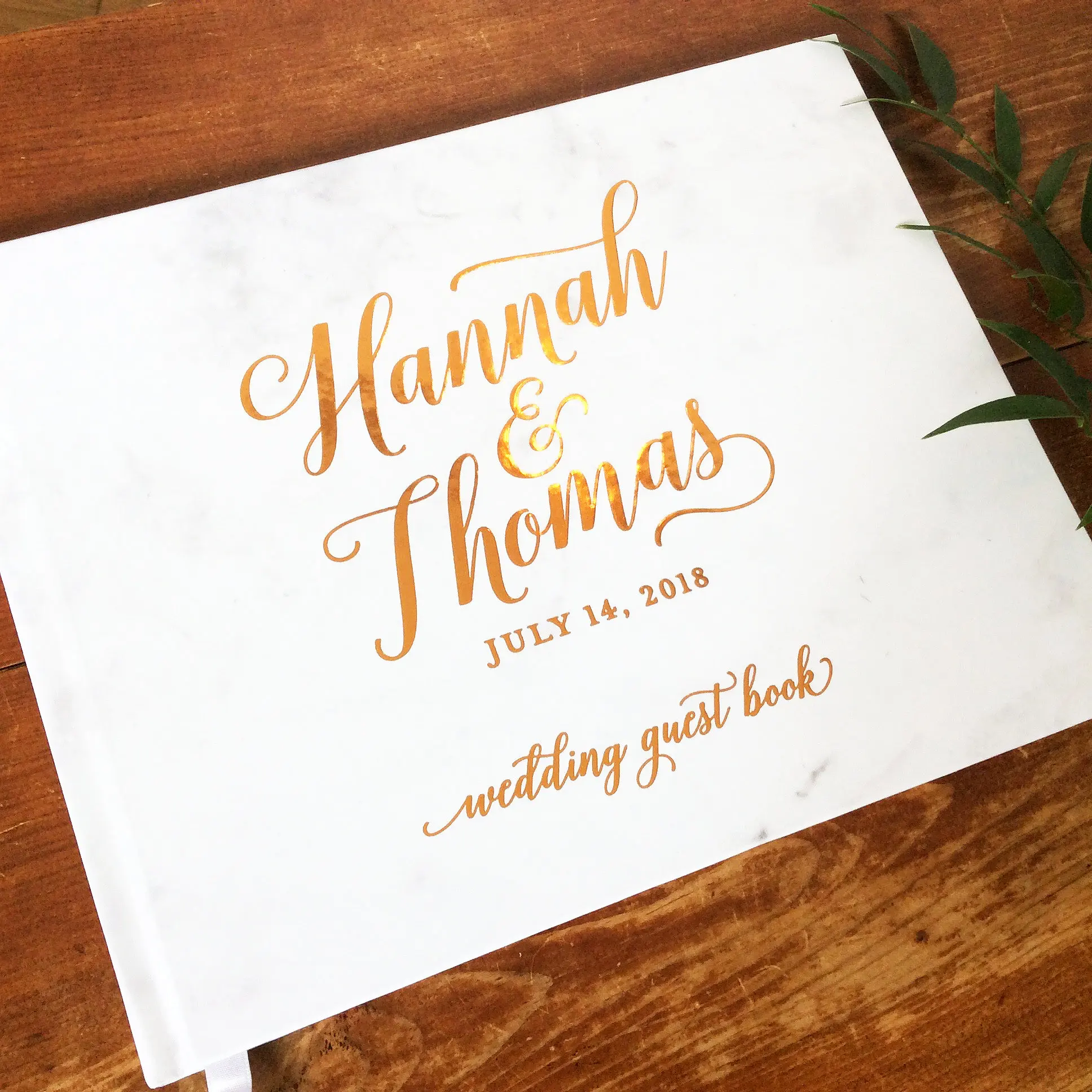Пользовательская медная современная каллиграфия Свадебная книга для гостей
