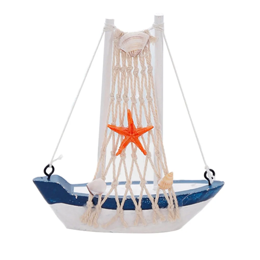 White fishing net Винтажный морской мореходный деревянный синий морской корабль в средиземноморском стиле LBShipping - Цвет: White fishing net