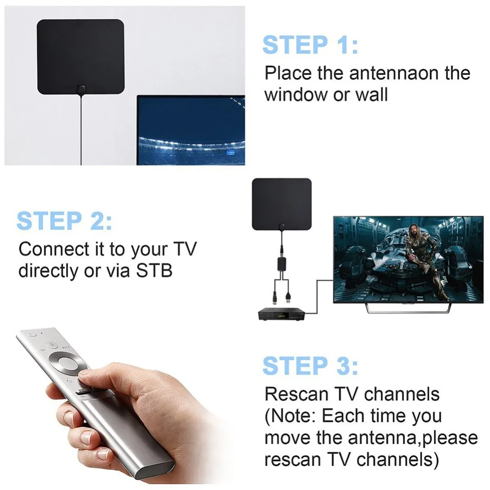 Цифровая антенна 4K HD TV 1080p/ATSC ТВ длинный дистанционный усилитель удлиняет радиус
