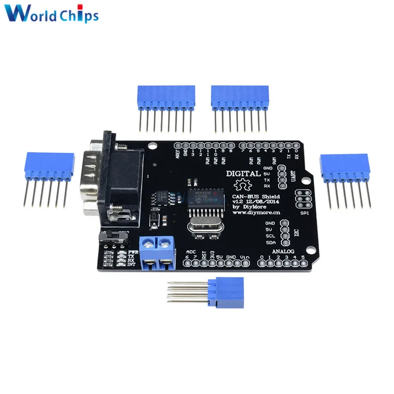 1 комплект MCP2515 Can шина Щит Плата SPI интерфейс 9 контактов Стандартный Sub-D разъем модуль расширения DC 5-12 В для Arduino Seeeduino