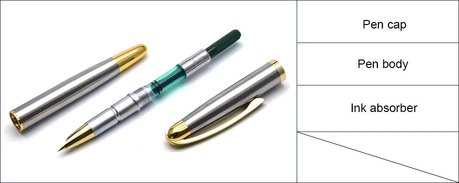 CCCAGYA D040 чернильная ручка из нержавеющей стали 0,5 мм nib Learn офисный школьный канцелярский подарок роскошная ручка гостиничные бизнес пищущая перьевая ручка