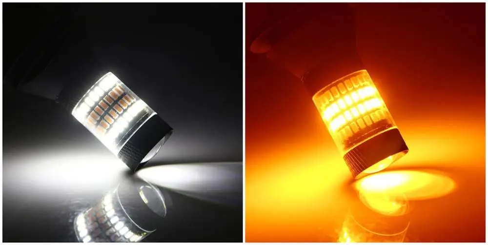White and Yellow 2 шт. 1156/BA15S/P21W BAU15S/PY21W T20 T25 4014-96SMD Автомобильный светодиодный двухцветный поворотник DRL Дневной ходовой светильник Canbus без ошибок - Цвет: White and Yellow