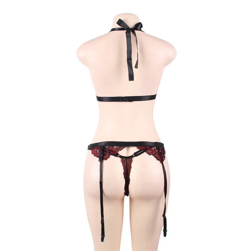 

Sexe Lingerie Porno Transparente Halter V neck Lingerie Set Erotic Conjunto Sexy Ropa Interior Sexy Clothes For Women RS80639