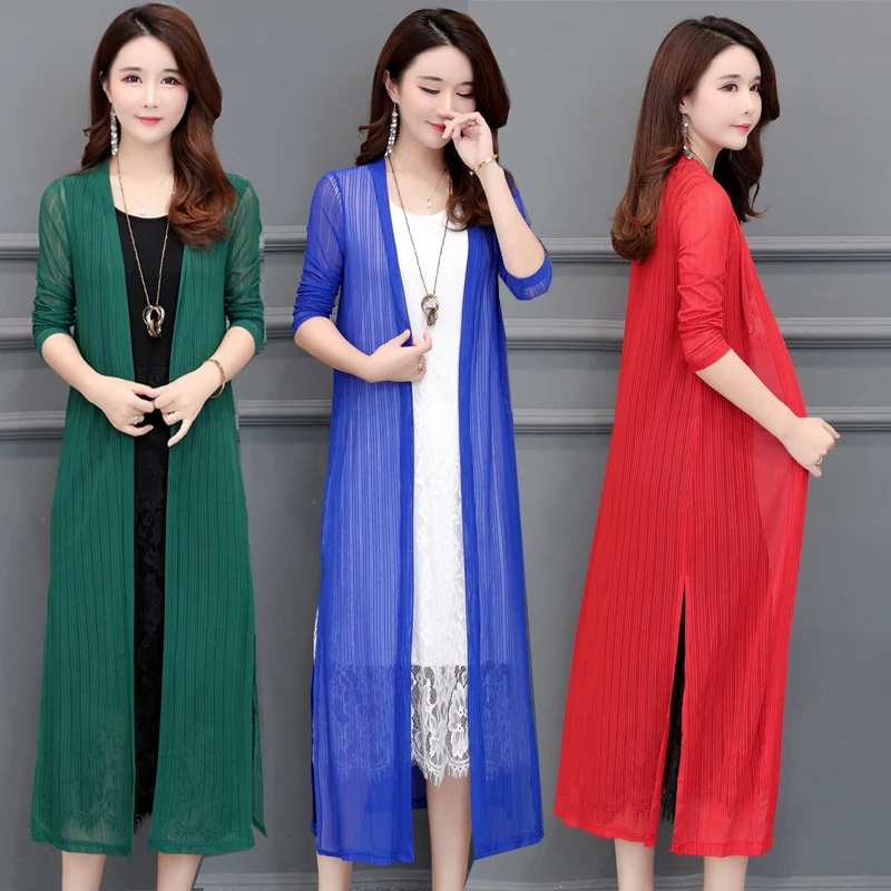 Summer Women Cardigan Coat Beach Sunscreen Clothing Shawl Outside Thin Outer Cover Anti-UV Long Female Tops Plus size K959 |