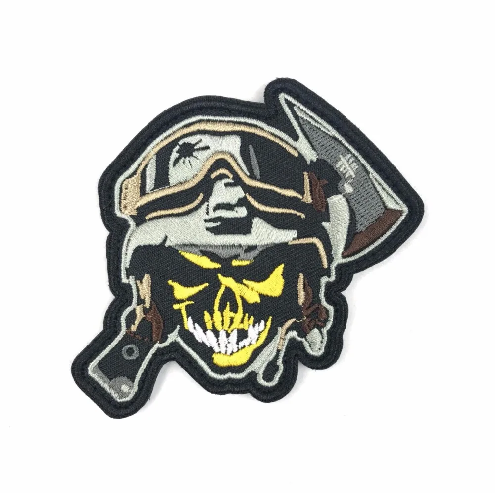 

20pcs Embroidery Australia Scull Patch Skull Tactical Badge Combat Armband Military Brassard Army Patches 8*8cm Wholesale