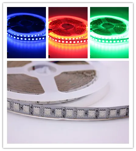 RGB 12 В 24 в 5 м 5050 Светодиодная лента светильник 120 светодиодный s/m не водонепроницаемый RGB белый теплый белый 600 Светодиодная лента e гибкий светодиодный ленточный светильник - Испускаемый цвет: RGB