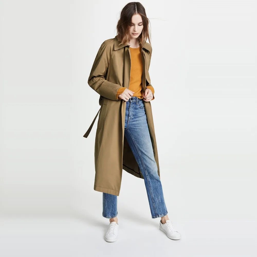 Darcydebie Тренч для Для женщин 2018 осень 6XL 7XL 5XL длинное пальто регулируемый пояс плюс