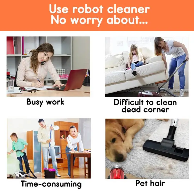 4 in 1 Rechargeable Auto Cleaning Robot Smart Sweeping Robot Dirt Dust Hair Automatic Cleaner For Home Electric Vacuum Cleaners