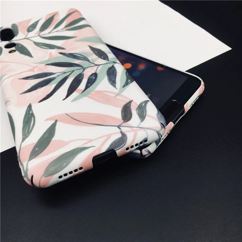 Жесткий чехол для телефона huawei P20 Pro Lite Nova 3 3i 3e 4 4e розовые листья Матовый PC чехол для Honor 8X9 10 Lite V20 Y7Prime Y9