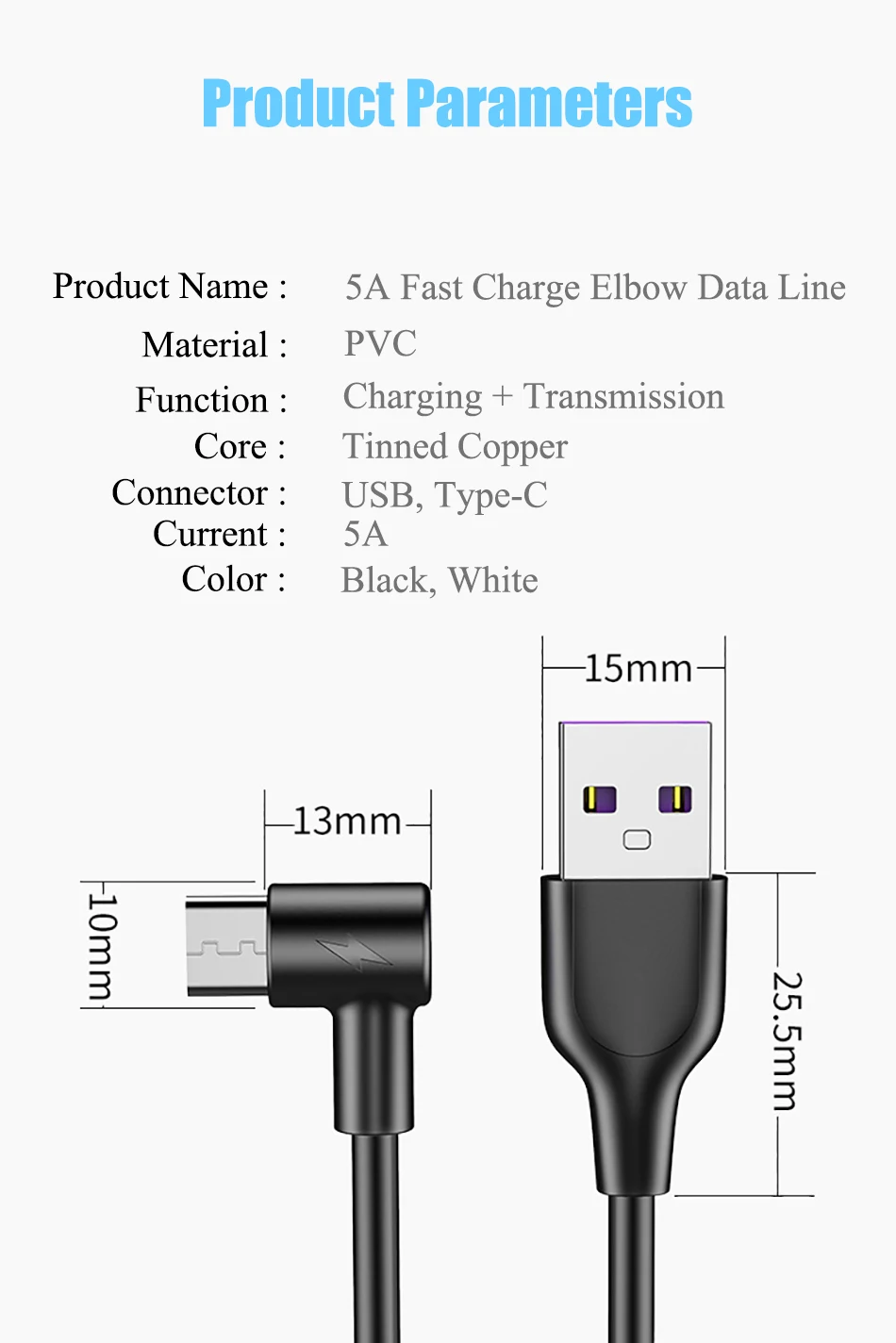 5A Supercharge usb type C кабель 90 градусов быстрая зарядка для huawei P30 mate 20 Pro samsung S10 S9 Зарядное устройство Usb-C кабель для передачи данных type-C