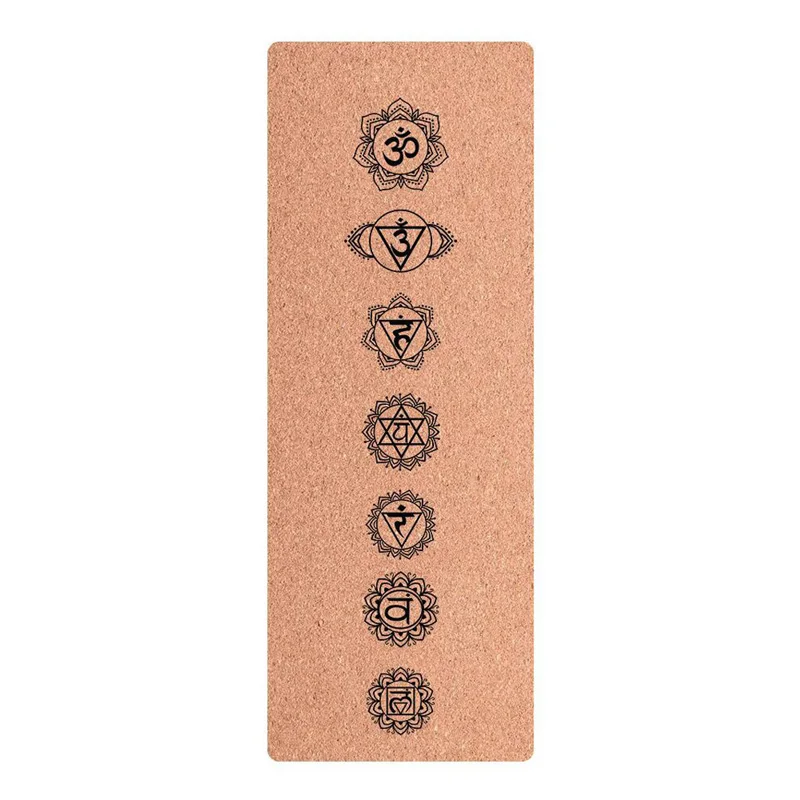 Seven chakra diagram 183*65 см TPE пробки Нескользящие тренировка фитнес Йога мат позиции линии экологически чистые натуральные матрас Пилатес - Цвет: Seven chakra diagram