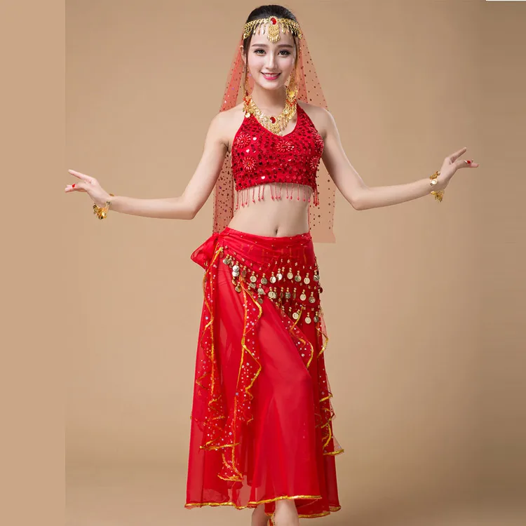 Комплект из 4 предметов для выступлений женский костюм танца живота цыганские