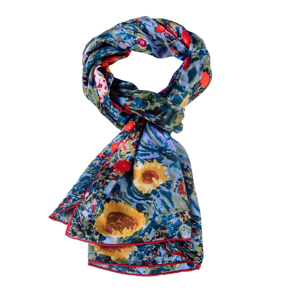 SALUTTO 100% натуральный шелковый шарф для дам Ван Гог Картина маслом модный роскошный