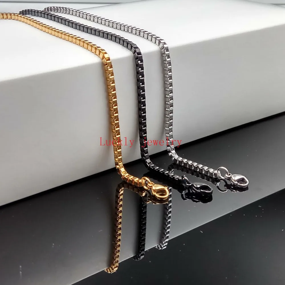 Ожерелье из титановой стали для мужчин и женщин 18 24 дюйма 5 шт./партия 2 4 мм|chain