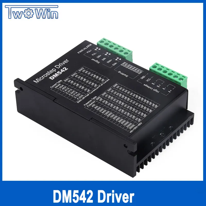 

DM542 Stepper Motor Controller Leadshine 2-phase Digital Stepper Motor Driver 18-48 VDC Max 4.1A 57 86 Series Motor Driver W315