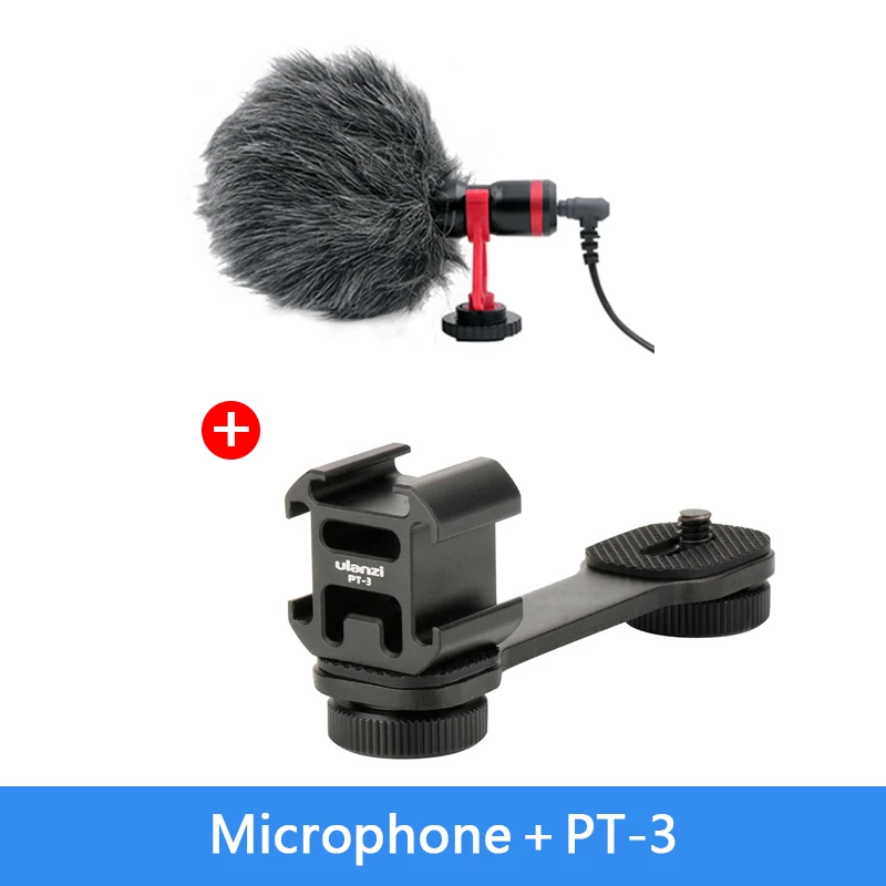 Серебристый DSLR микрофон видео микрофон Youtube Vlogging Запись микрофон для iPhone HuaWei DJI Osmo Mobile 3 2 ZHIYUN Smooth 4 Q Canon sony DSLR - Цвет: Серебристый
