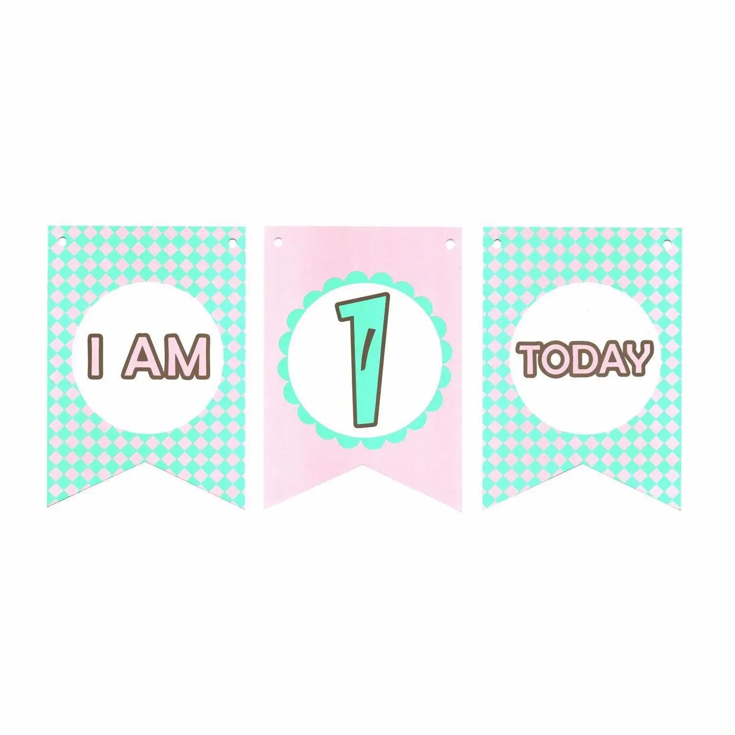 Шоколад 1 комплект I Am 1 Today баннер бумага прекрасный день Рождения овсянка один год для маленьких мальчиков девочек первый день рождения фото реквизит - Цвет: Шоколад