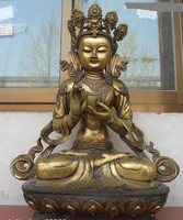 xd 001385 24tibet folk temple bronze gild maitreya kwan yin buddha bodhisattva statue