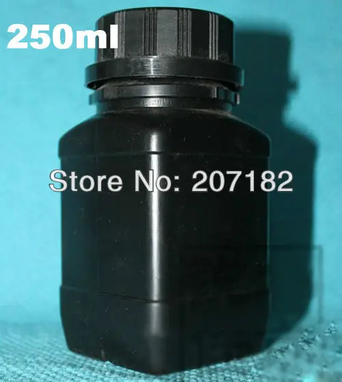 (100 шт./лот) 250 мл/250 г Черная Квадратная бутылка HDPE банка для порошка с внутренней
