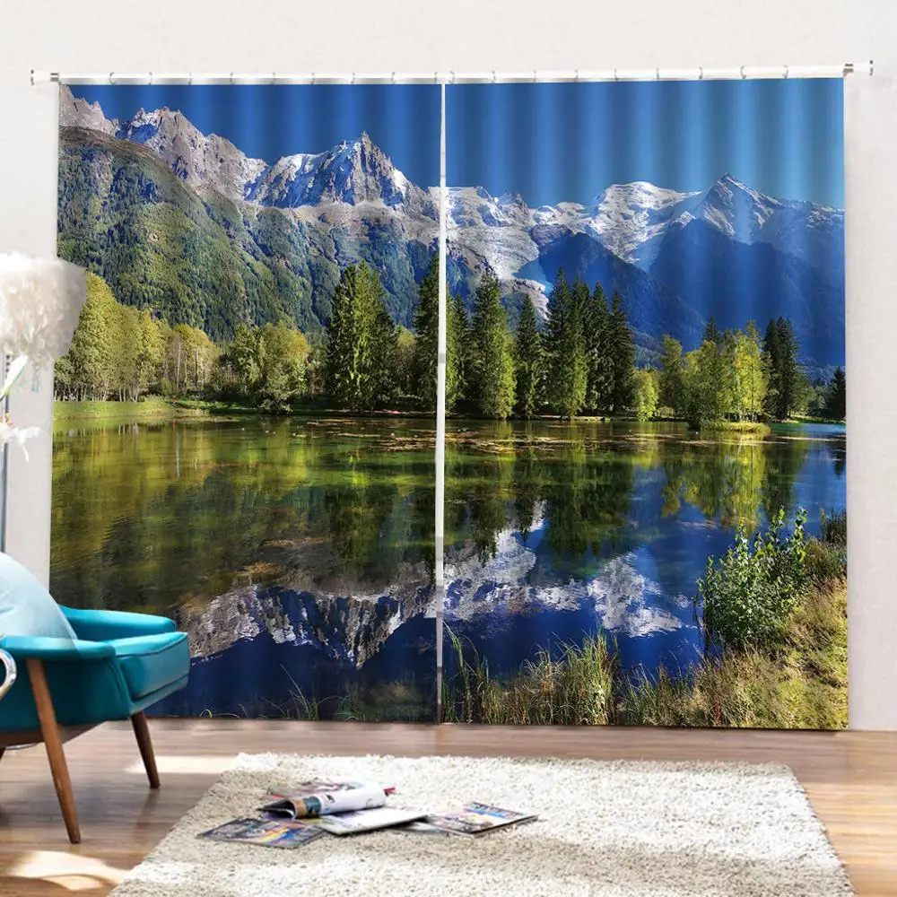 Штора с изображением пейзажа для офиса спальни 3D занавеска окна роскошная