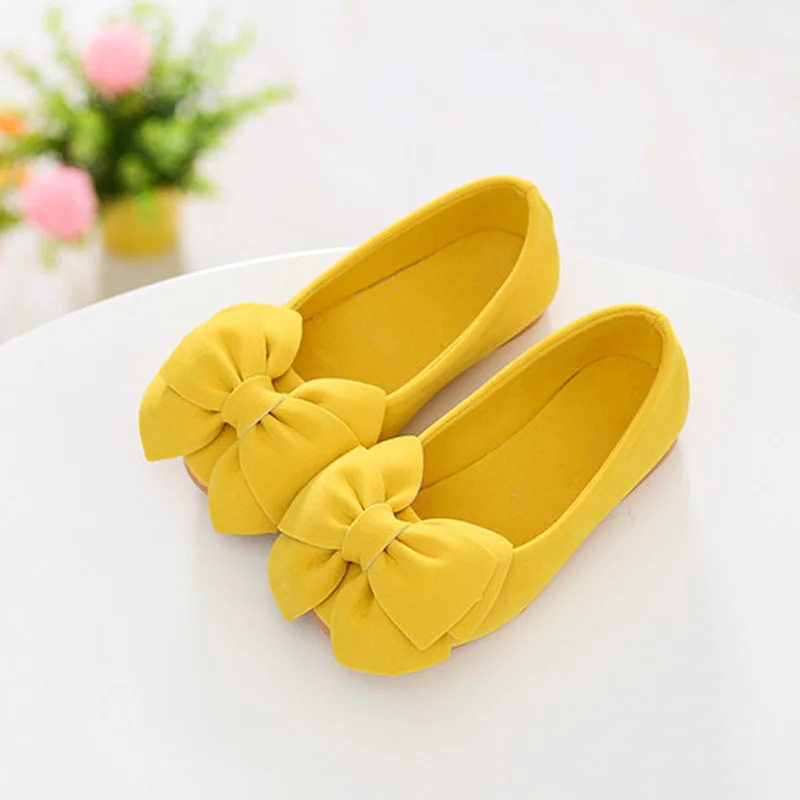 Лидер продаж 1 пара туфель для девочек принцесс туфли на плоской подошве с бантом