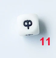 30pcs RU Number 11 30 шт., силиконовые бусины с русскими буквами, 12 мм, бусины с алфавитом, сделай сам, детский прорезыватель, ожерелье, соска, зажим, аксессуар, силиконовые игрушки для прорезывания зубов - Цвет: 30pcs RU Number 11