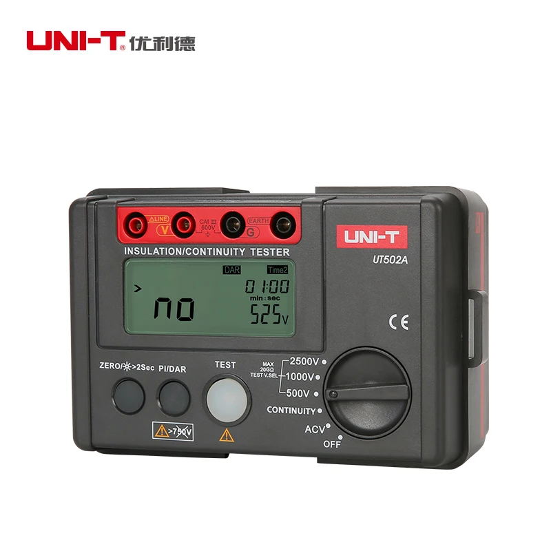 UNI-T UT502A Insulation Resistance Megohmmeter Voltmeter 2500V Test Continuity Tester w/LCD Backlight | Инструменты