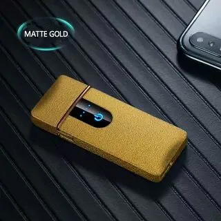 Matte Gold Новое поступление USB Зажигалка сенсорный переключатель Зажигалка сигареты для курения Электронная зажигалка - Цвет: Matte Gold