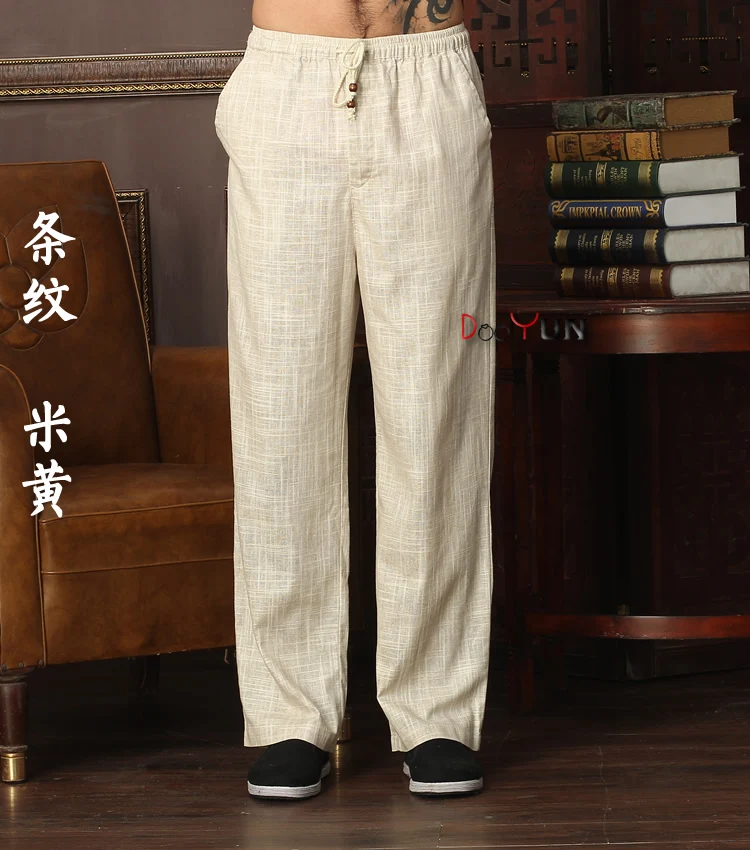 Новое поступление китайские мужские брюки для кунг-фу хлопковые льняные Тай-Чи Wu
