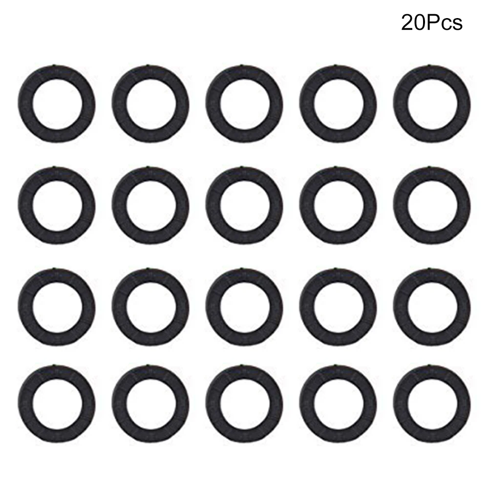 Black 20/24/32 шт. теги круглые просвечивающие разноцветный, кольцо для ключей, держатель для идентификатор велосипедный ключ идентификации Кепки силиконовые эластичные мотоцикла - Название цвета: Black