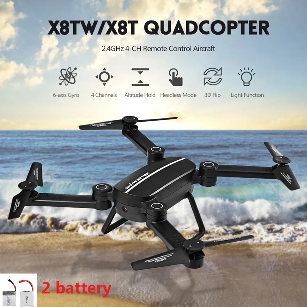 X8T X8TW дрона с дистанционным управлением поддержкой Wi Fi FPV 0.41MP HD Камера 2 4G 4CH 6