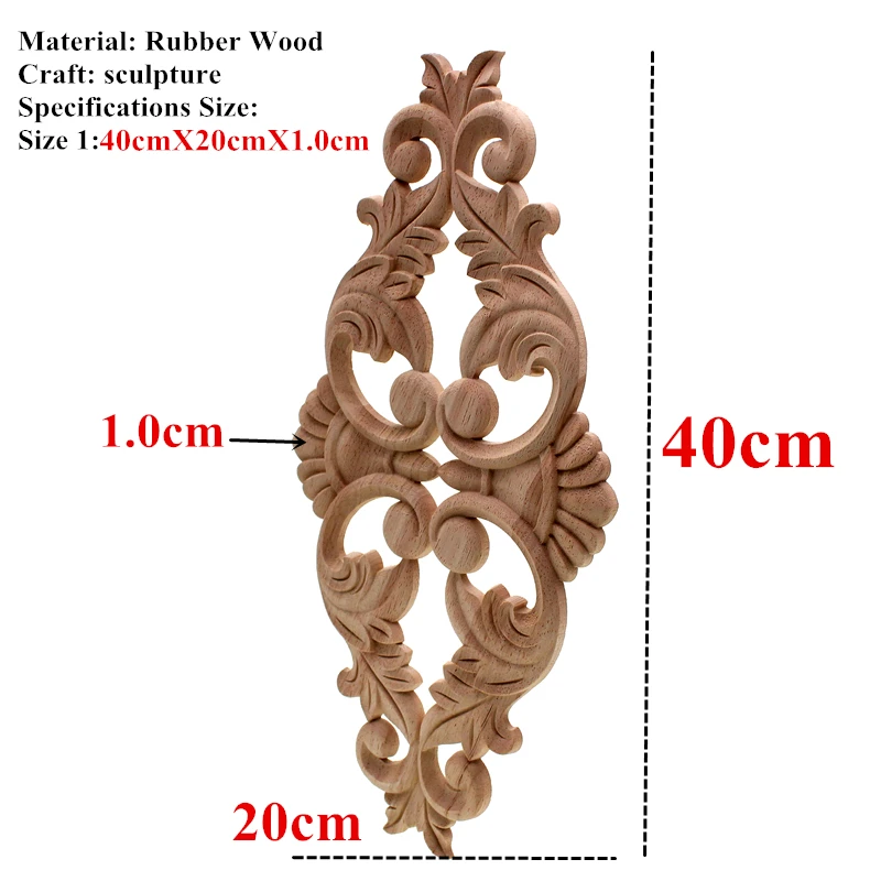 Vintage Unpainted Wood Carved Decal Corner Applique Frame For Home Furniture Wall Cabinet Door Decorative Wooden Miniature Craft | Дом и сад