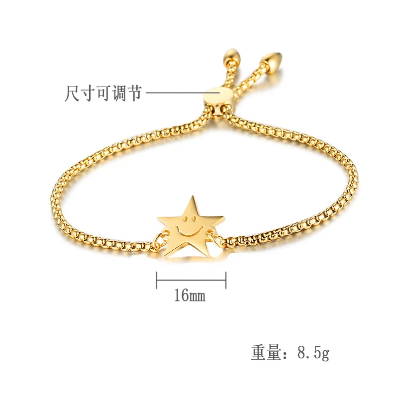 QHQ браслеты из нержавеющей стали Звезда серебро золото Геометрическая пара