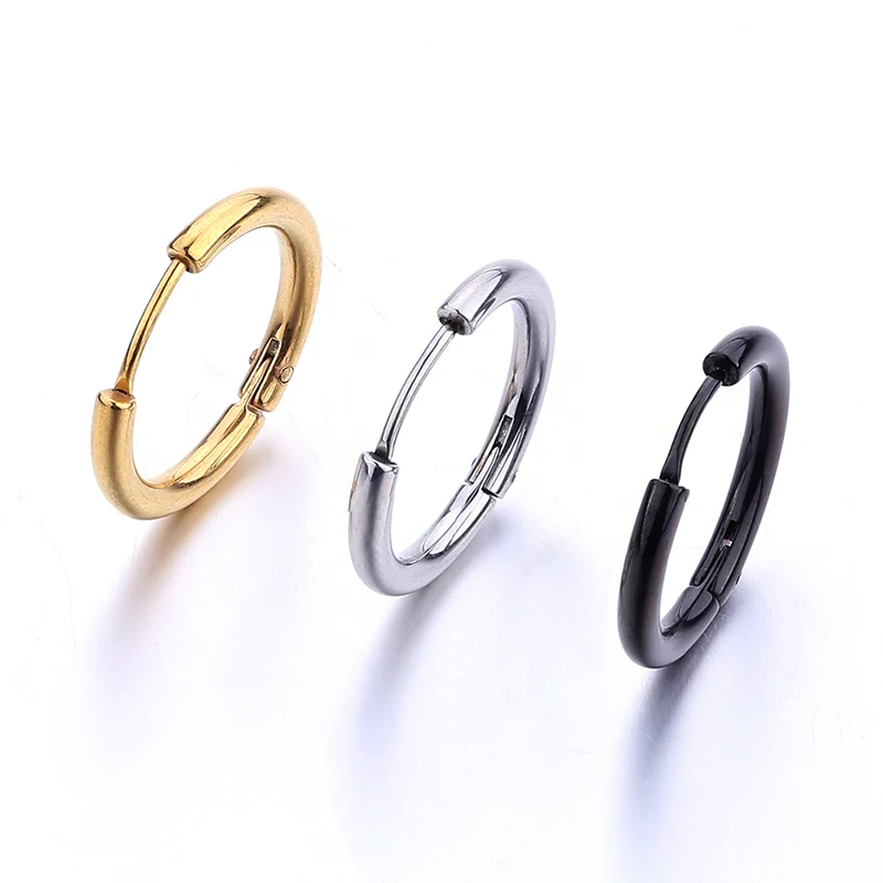 1 пара маленькая серьга кольцо для мужчин Золотые круглые серьги из нержавеющей