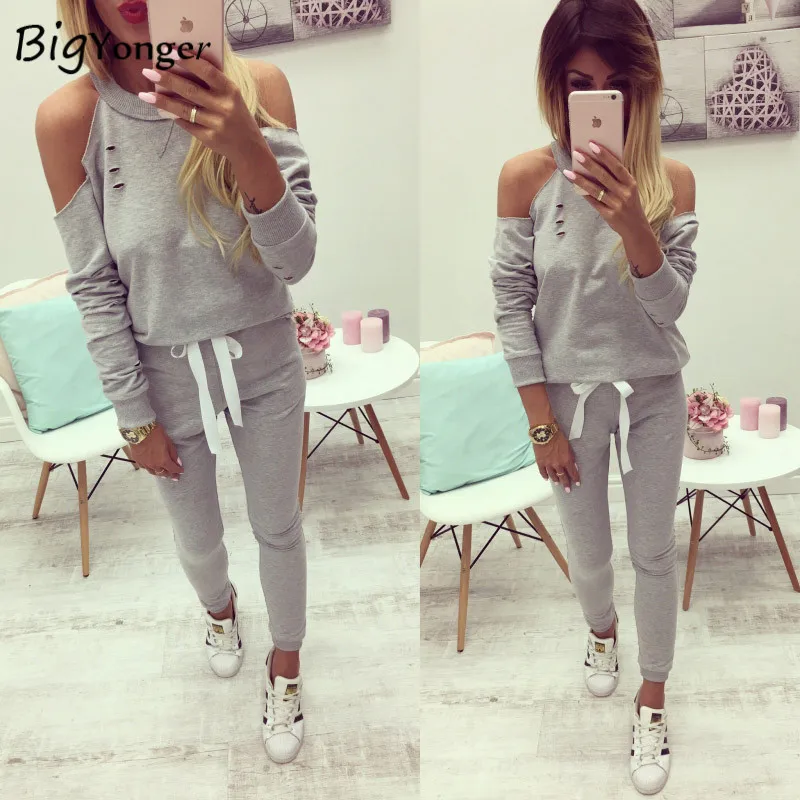 Из двух частей set top и брюки Шнурок женщин спортивный костюм 2 шт Геометрическая